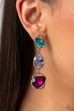 Load image into Gallery viewer, Dimensional Dance -Exclusive life of the party- Multi Post Earrings