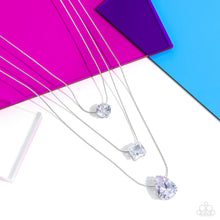 Load image into Gallery viewer, LUSTROUS LAYERS -Exclusive Life of the party - WHITE GEM SILVER LAYERED NECKLACE