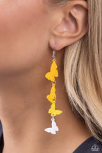 Load image into Gallery viewer, HAPHAZARD HEADLINER - YELLOW Earrings Paparazzi Accessories