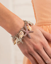 Load image into Gallery viewer, SEASHELL SONG -MULTI ORANGE RHINESTONE SHELL Bracelet