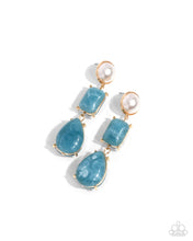 Load image into Gallery viewer, Marbled Masterpiece - Blue earrings