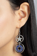 Load image into Gallery viewer, Liberty and SPARKLE for All - Blue earrings