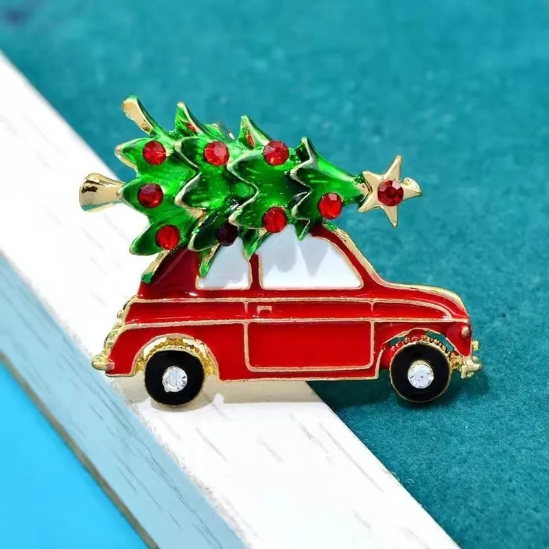 Vintage Car with Christmas Tree Pins