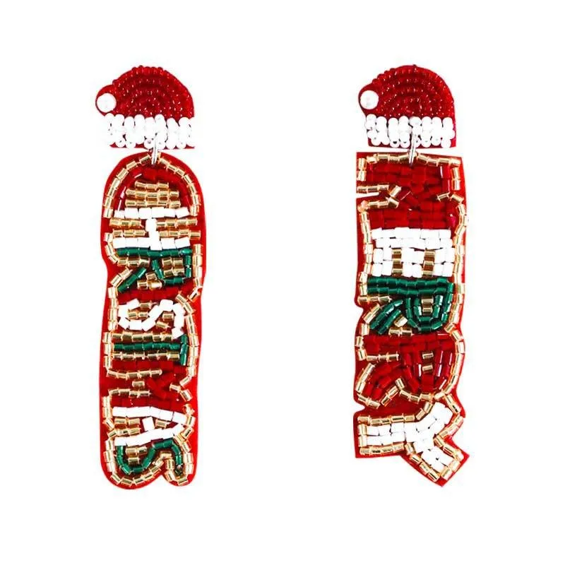 Merry Christmas Seed Bead Boutique ER