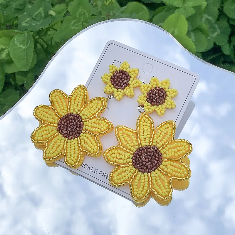 Sunflower Yellow Seed Bead Boutique ER