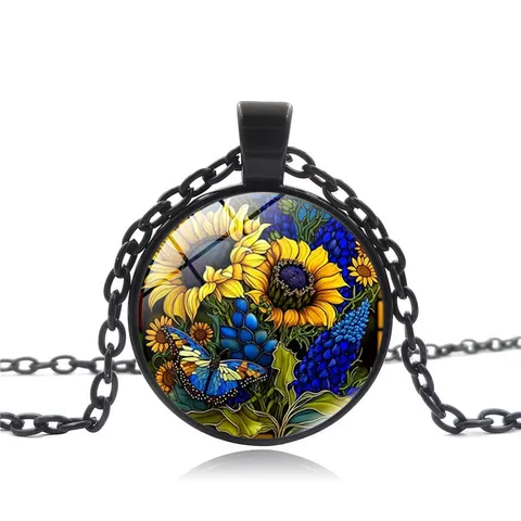 Sunflower Glass Pendant Blue Boutique NL