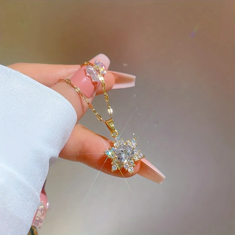 White Rhinestone Snowflake Gold Boutique NL
