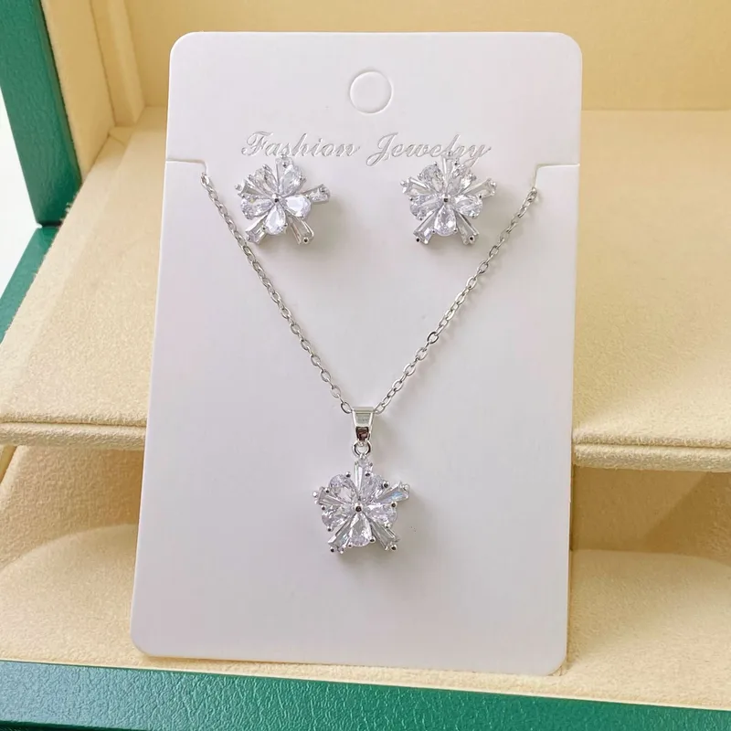 Rhinestone Snowflake Jewelry Set Silver Boutique NL