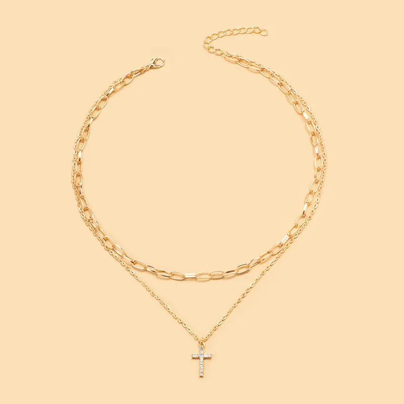 Multilayered Gold Cross Boutique NL