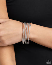 Load image into Gallery viewer, Monochromatic Crossover - Silver bracelet
