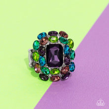 Load image into Gallery viewer, PERFECTLY PARK AVENUE - PURPLE GEM MULTICOLORED SILVER RING
