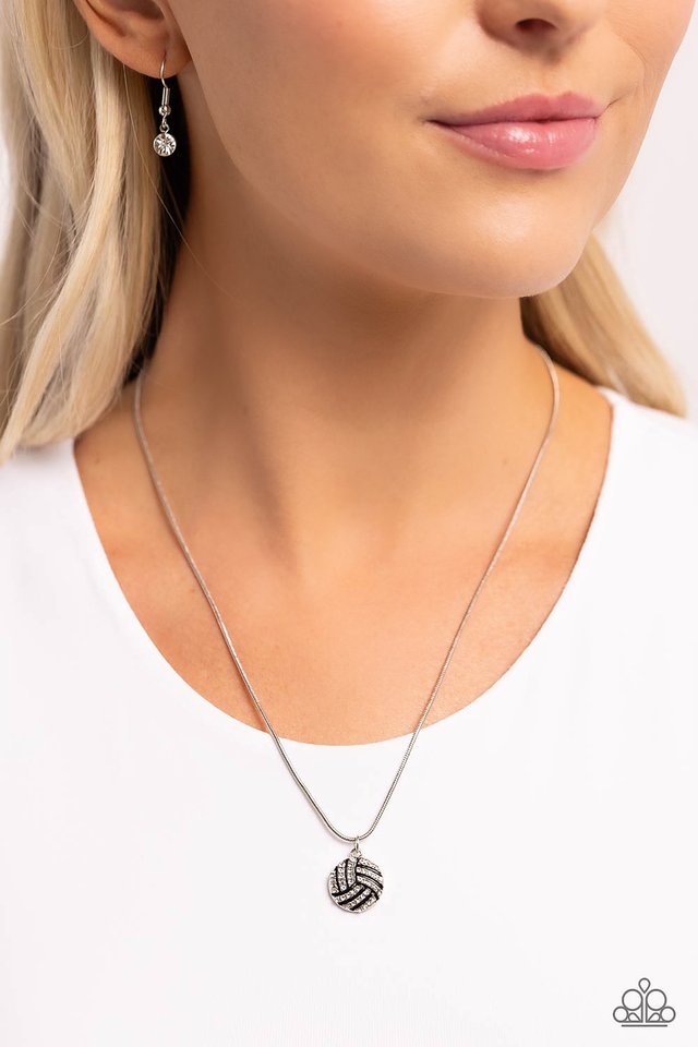 Bump, Set, Shimmer! - White Necklace