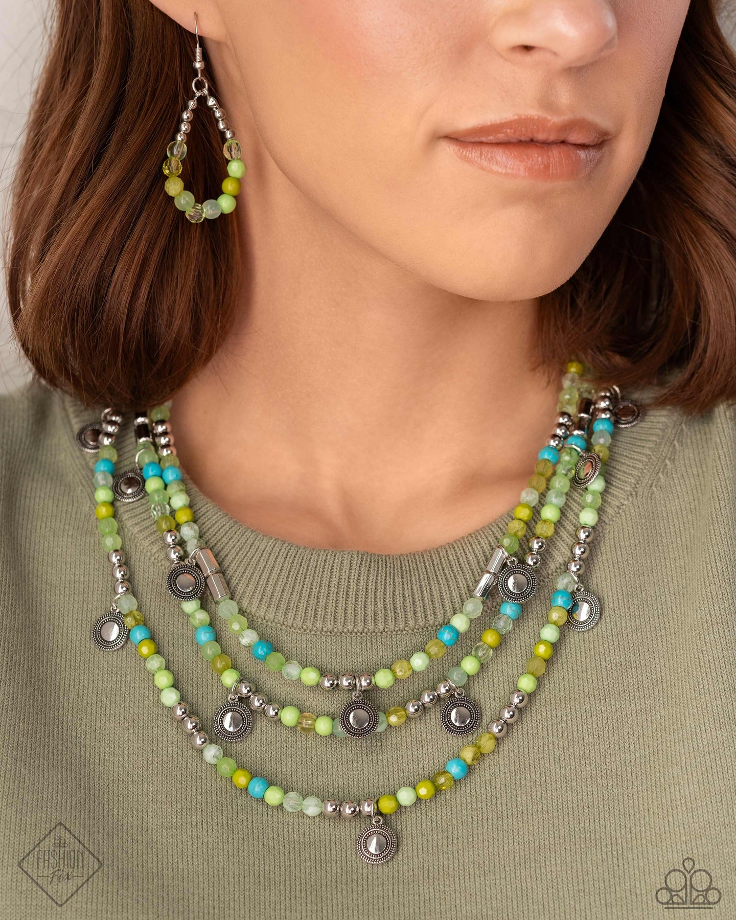 Piquant Pattern - Green necklace