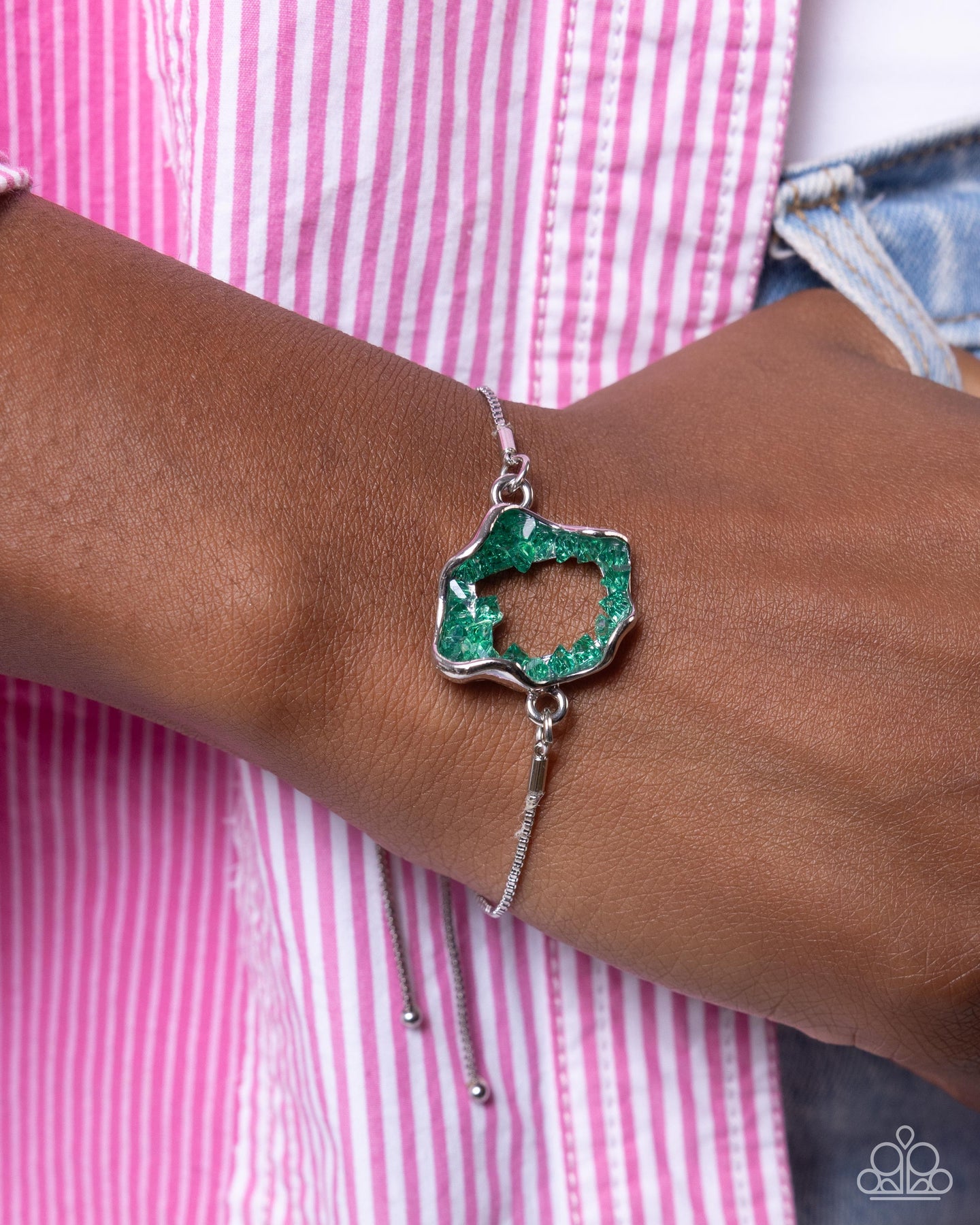 Geode Greeting - Green bracelet