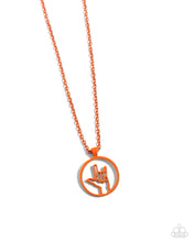 Load image into Gallery viewer, Abstract ASL - Orange necklace
