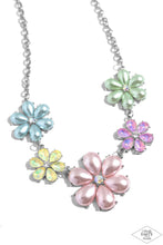 Load image into Gallery viewer, FIERCELY FLOWERING - MULTI - PEARL AND UV GEM FLOWER PI SHORT NECKLACE - PINK DIAMOND EXCLUSIVE
