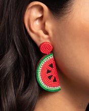 Load image into Gallery viewer, Watermelon Welcome - Red earrings

