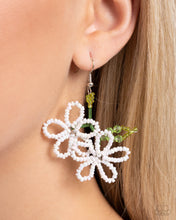 Load image into Gallery viewer, Beaded Blooms - White earrings

