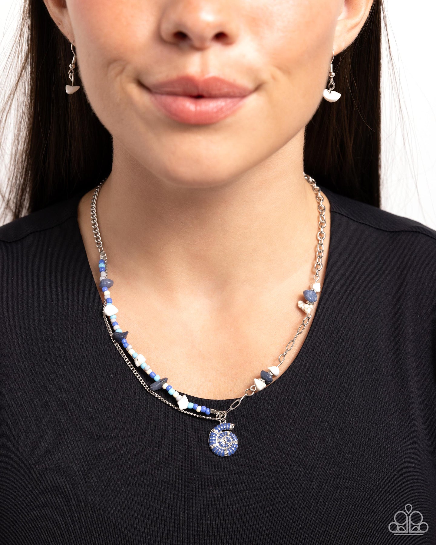 Spiraling Seafloor - Blue necklace