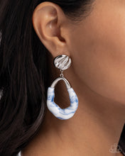 Load image into Gallery viewer, High-Sheen Swirls - Blue earrings
