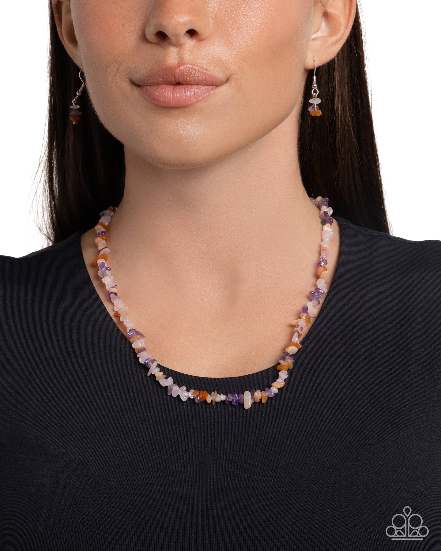 Chiseled Charm - Purple necklace