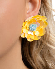 Load image into Gallery viewer, Floating Florals - Yellow earrings
