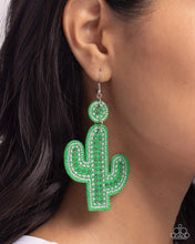 Load image into Gallery viewer, Cactus Cameo - green -  earrings
