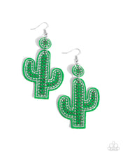 Load image into Gallery viewer, Cactus Cameo - green -  earrings
