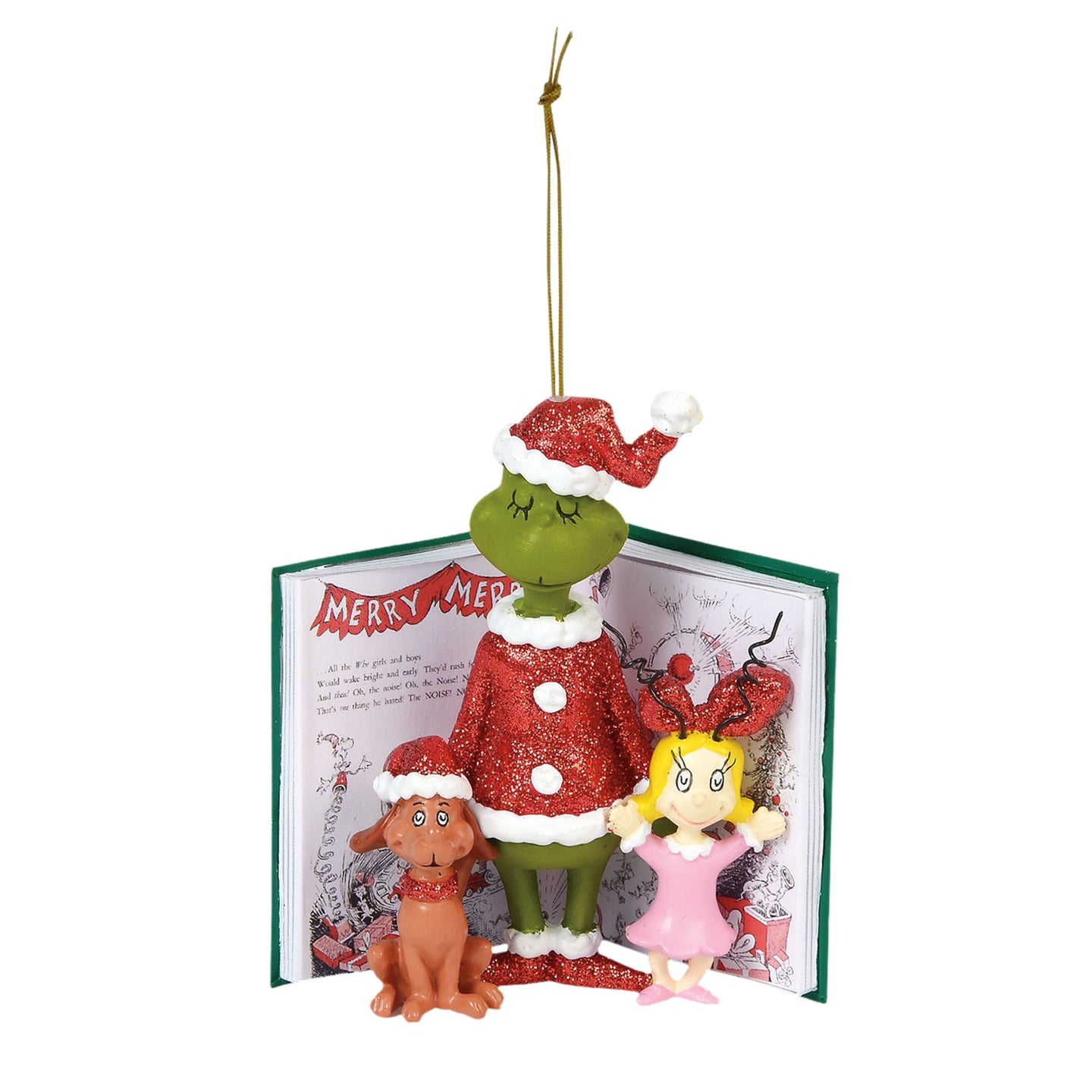 Grinch Storybook with Cindy Lou Who Boutique Ornament