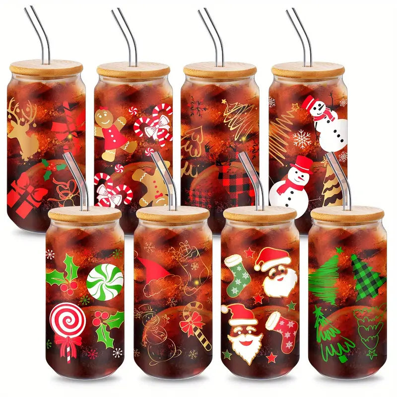 Christmas Glass Tumbler Boutique Cups