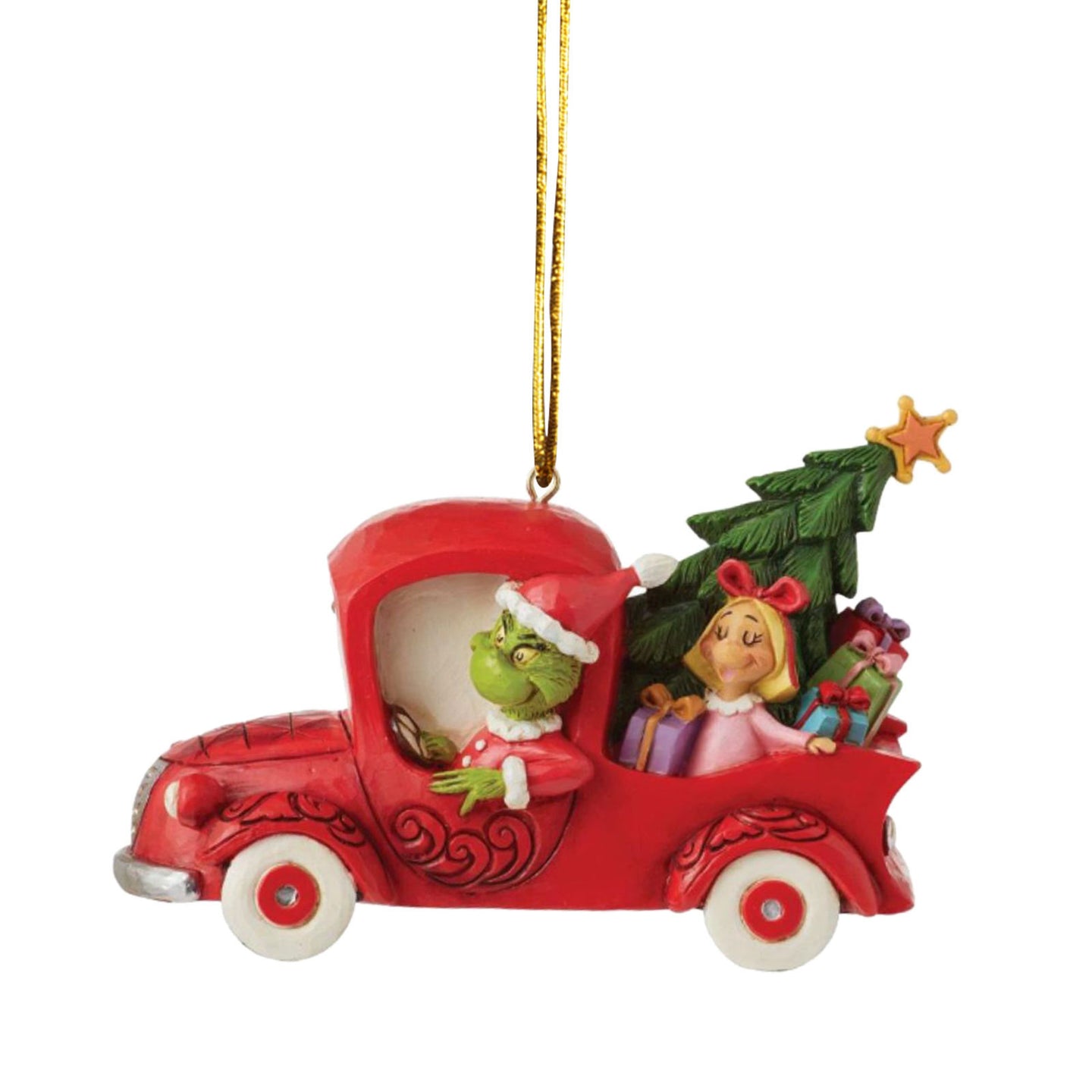 Grinch with Red Truck and Cindy Lou Who Boutique Ornament