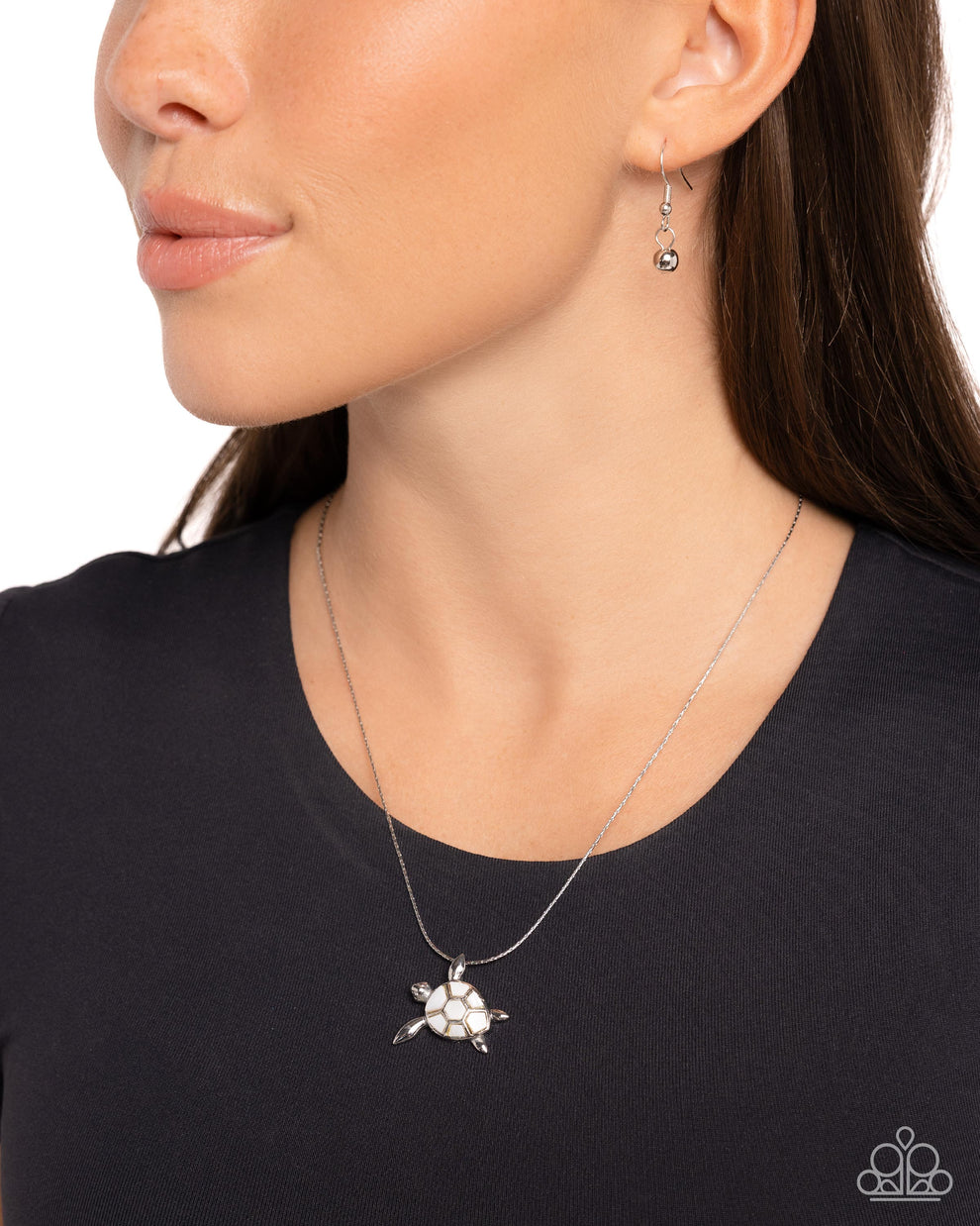 Sea Turtle Statement - white necklace