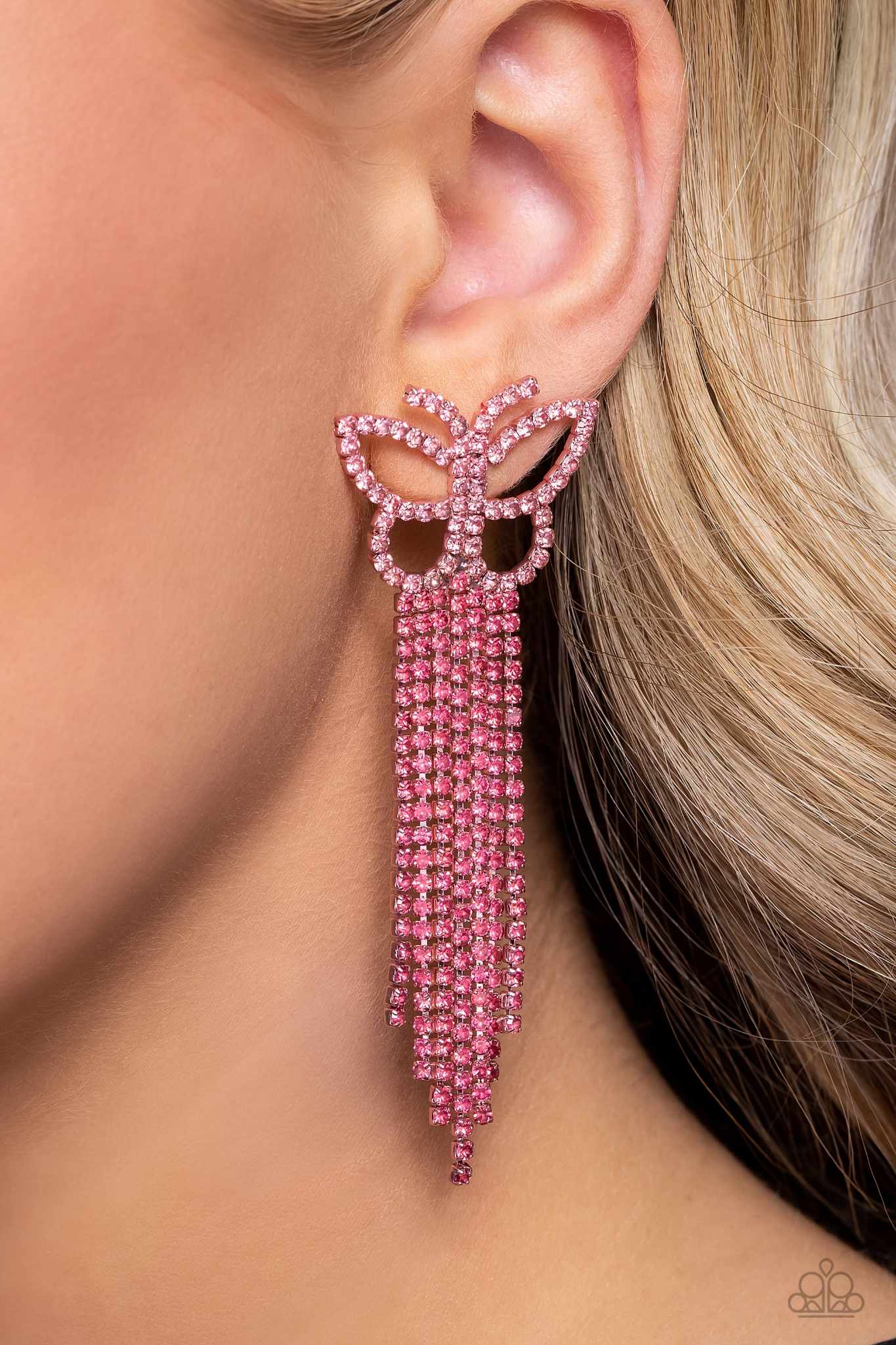 Billowing Butterflies-Pink Post Earrings +1Mystery piece
