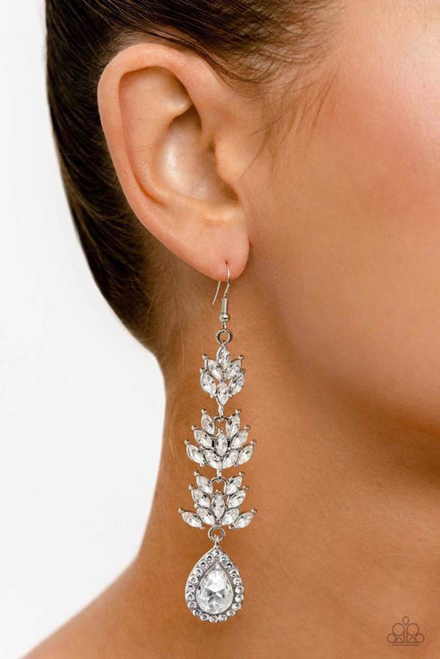 Water Lily Whimsy - White Earrings life of the party exclusive