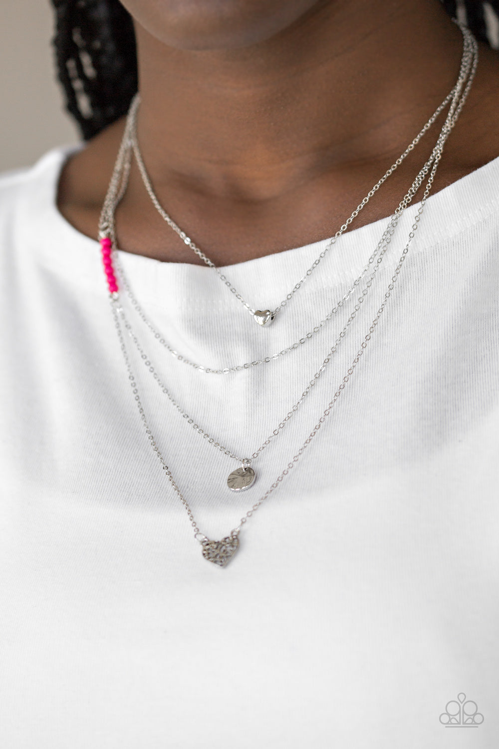 Gypsy Heart - Pink necklace