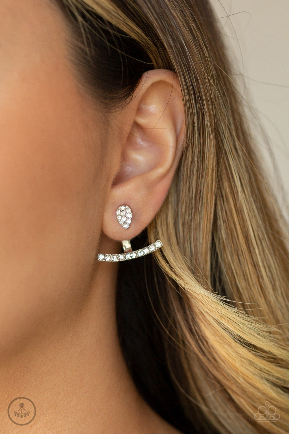 Glowing Glimmer - White Earrings