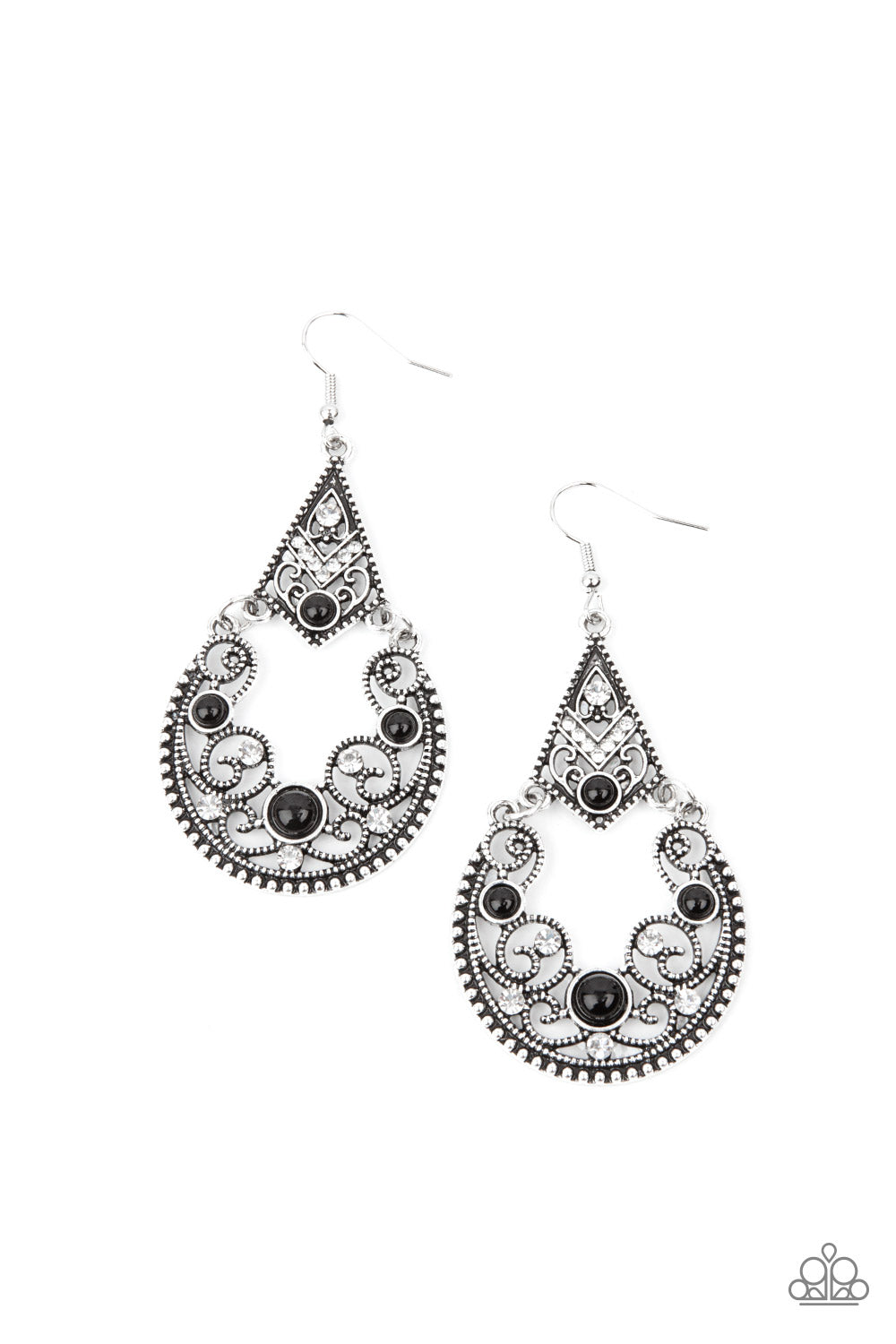 Bohemian Ball - Black earrings