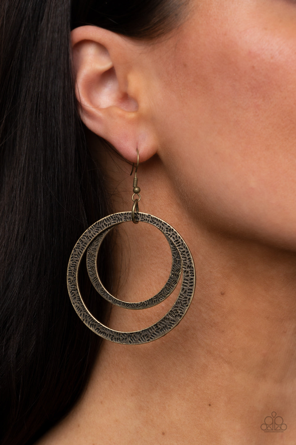 Rounded Out - Brass earring
