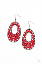 Load image into Gallery viewer, Beaded Shores - Red earrings
