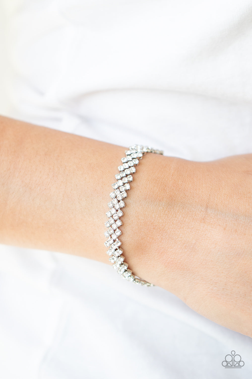Chicly Candescent - White bracelet