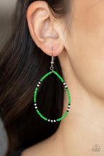 Load image into Gallery viewer, Keep Up The Good BEADWORK - Green earrings
