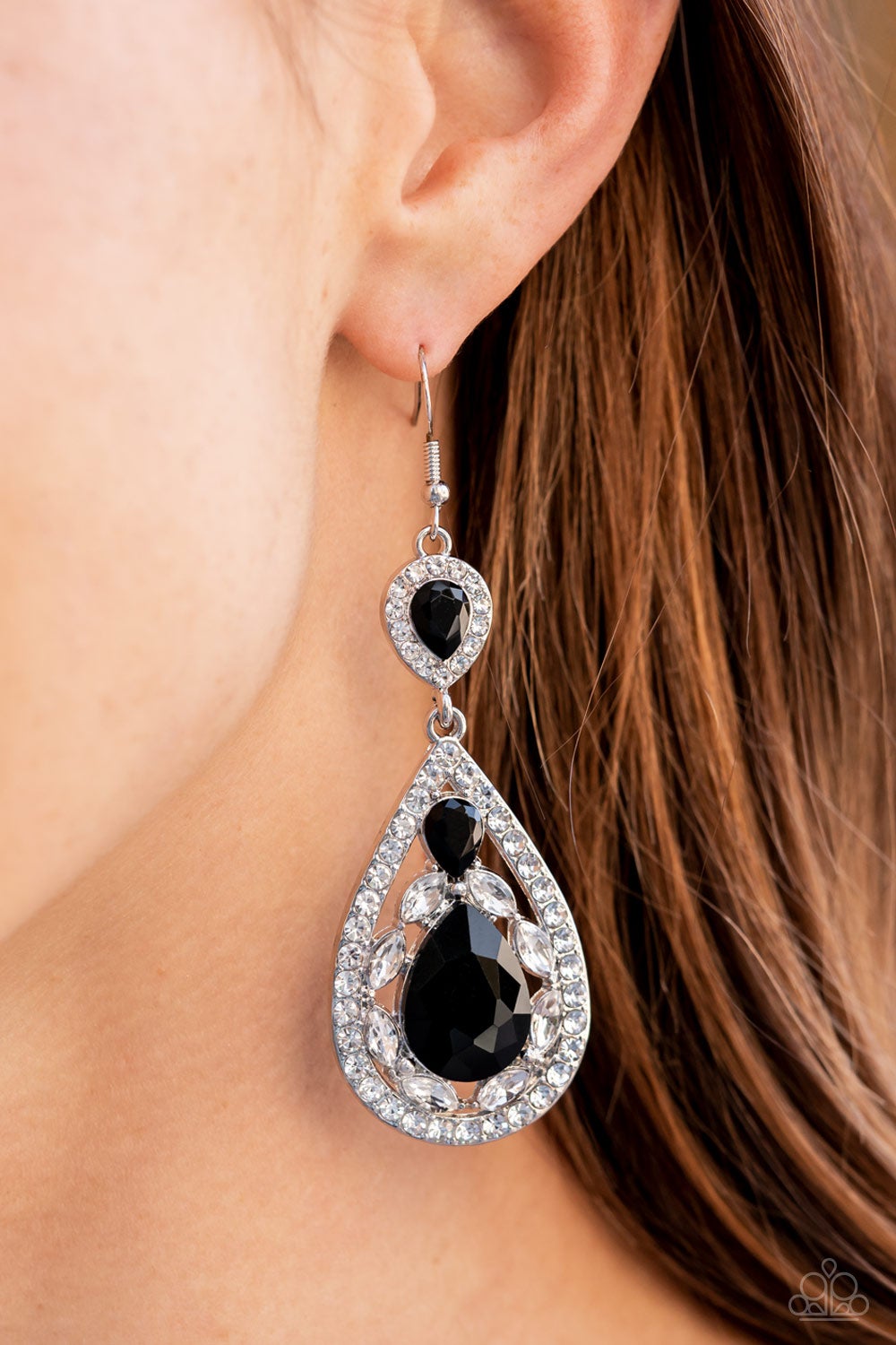 Posh Pageantry - black life of the party earrings