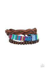 Load image into Gallery viewer, Textile Texting - Blue bracelet
