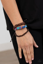 Load image into Gallery viewer, Textile Texting - Blue bracelet
