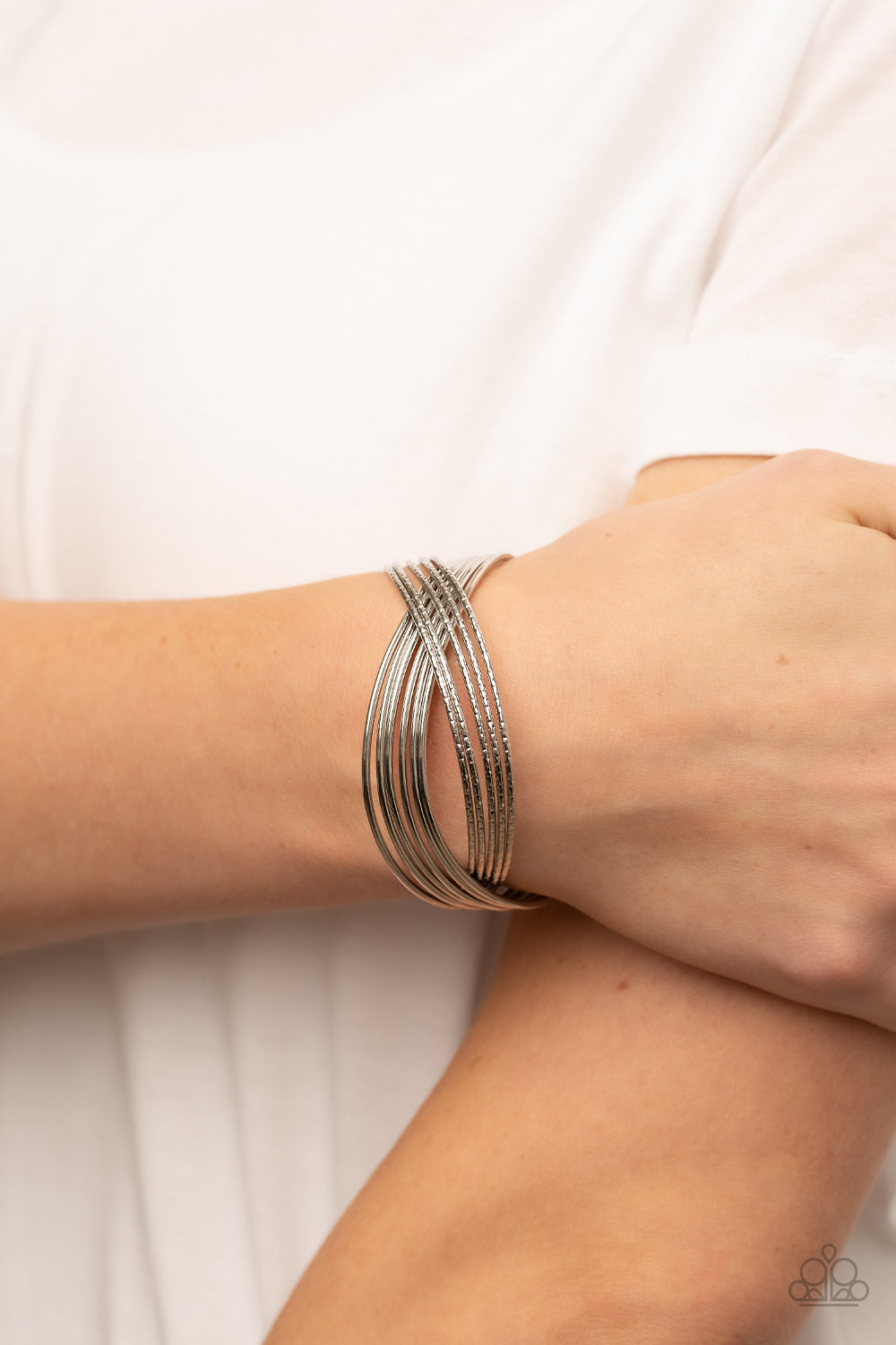 Industrialized Shimmer - Silver bracelet
