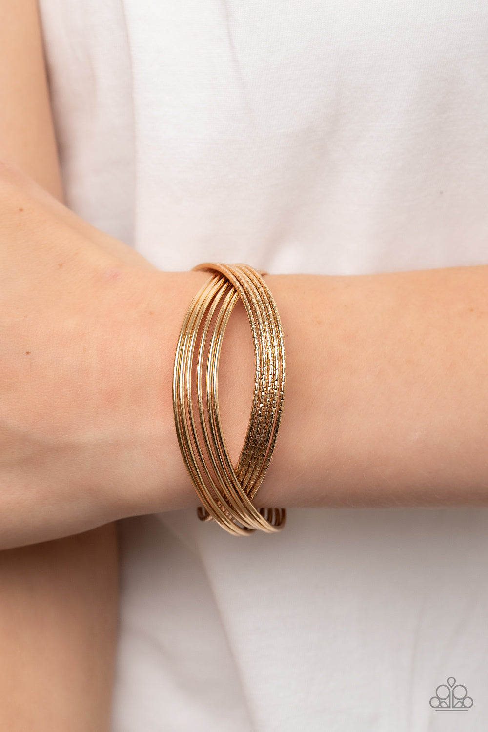 Industrialized Shimmer  - Gold bracelet