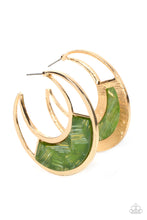 Load image into Gallery viewer, Contemporary Curves - Green earrings
