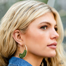 Load image into Gallery viewer, Contemporary Curves - Green earrings
