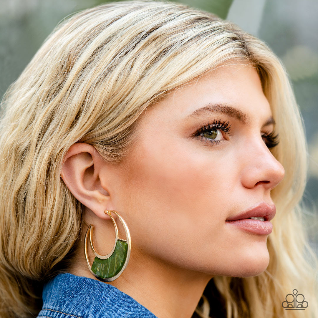 Contemporary Curves - Green earrings