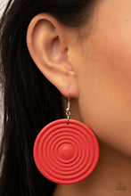 Load image into Gallery viewer, Caribbean Cymbal - Red earrings
